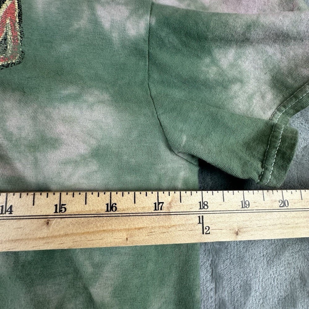 Def Leppard Crop T-Shirt Women's S / M Green Tie-Dye Graphic Print Short Sleeve - Picture 4 of 5